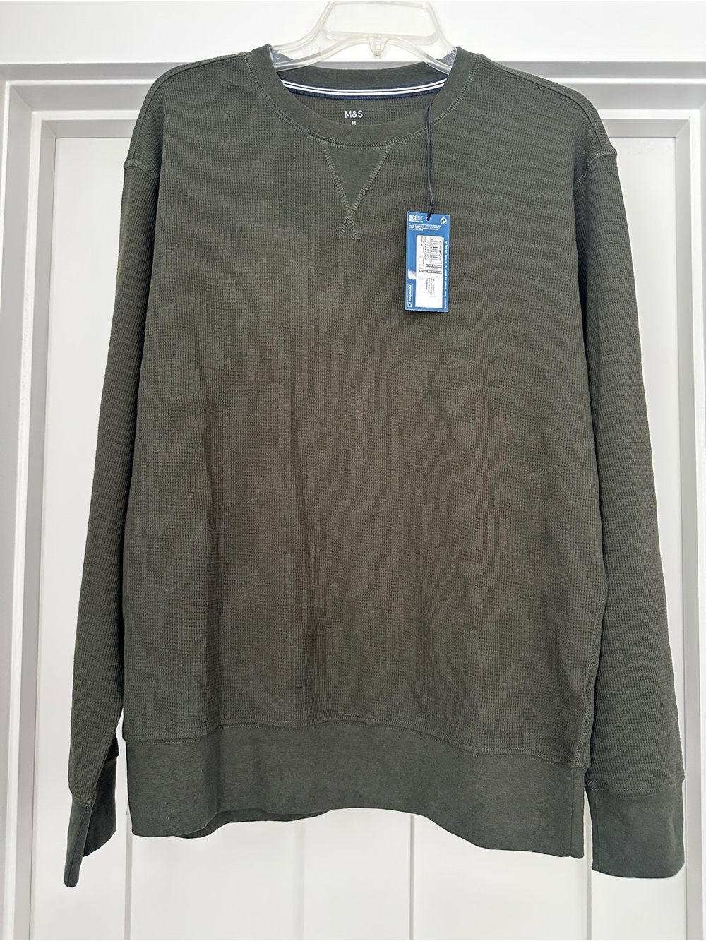 M&S Dark Brown Crewneck Waffle Knit Sweater